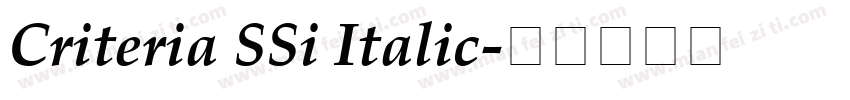 Criteria SSi Italic字体转换